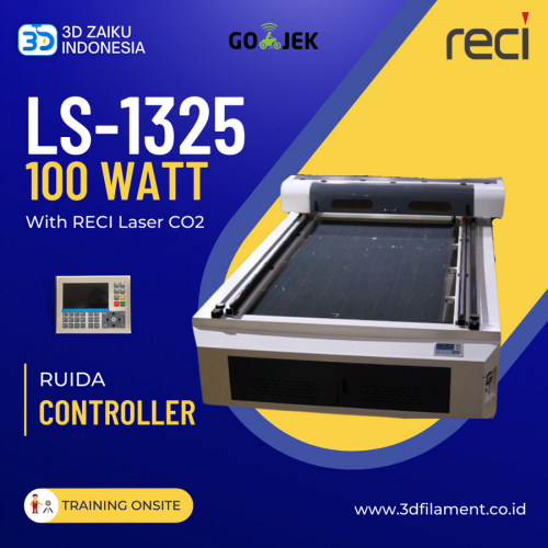 Zaiku CNC LS-1325 with 100 Watt RECI Laser CO2 dengan Ruida Controller